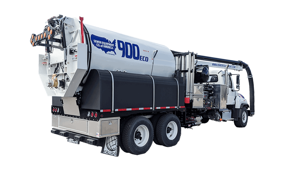 Combo Sewer Truck-Armor Equipment Truck Back Side View