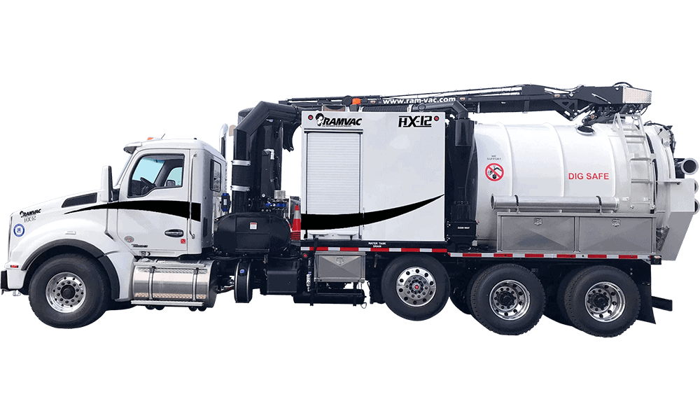 HX-12 Drivers Black And White-Armor Equipment Truck Side View