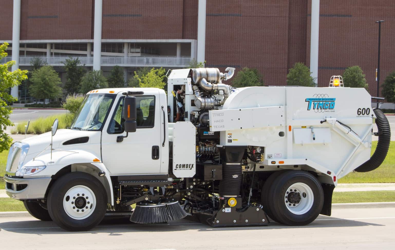 Tymco 600 Comdex-Armor Equipment Truck Side View